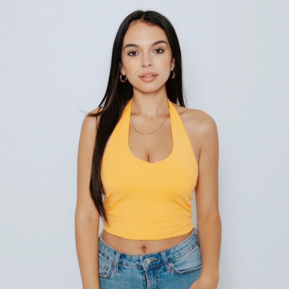 Halter brami cropped orange